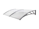 Copertină ECO de ușă 240×80cm marchiză adăpost acoperiș gri-transparent